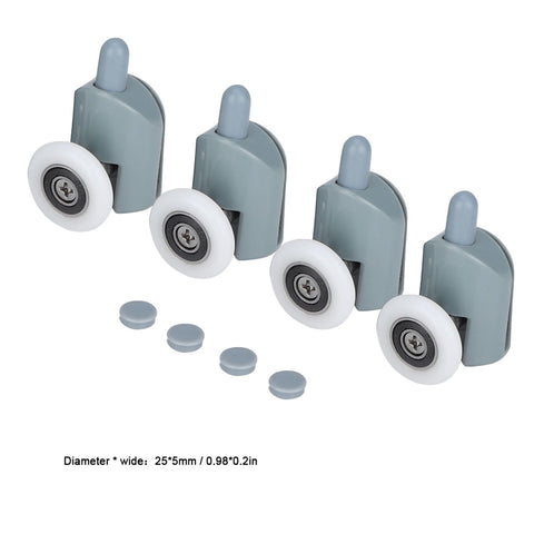 Plastic Glass Bearing Rollers, 4Pcs Shower Sliding Door Wheels for  Sliding Door Pulley Wheels Runner Shower Cabin(Single Wheel) In Australia - Darrahopens
