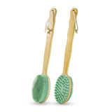 Silicone Body Scrubber with Long Handle, Dual-Sided Exfoliating Back Scrubber, 2 in 1 Bath Shower Brush for Dry and Wet - Green In Australia - Darrahopens