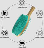Silicone Body Scrubber with Long Handle, Dual-Sided Exfoliating Back Scrubber, 2 in 1 Bath Shower Brush for Dry and Wet - Green In Australia - Darrahopens