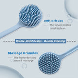 Silicone Back Scrubber for Shower Set(2 Pack), Silicone Body Scrubber, Dual-Sided Silicone Bath Body Brush with Long Handle and In Australia - Darrahopens