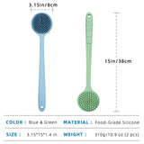 Silicone Back Scrubber for Shower Set(2 Pack), Silicone Body Scrubber, Dual-Sided Silicone Bath Body Brush with Long Handle and