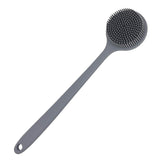 Silicone Back Scrubber for Shower Bath Body Brush with Long Handle (Gray)silicone shower brush is easy to clean by hand washing. In Australia - Darrahopens