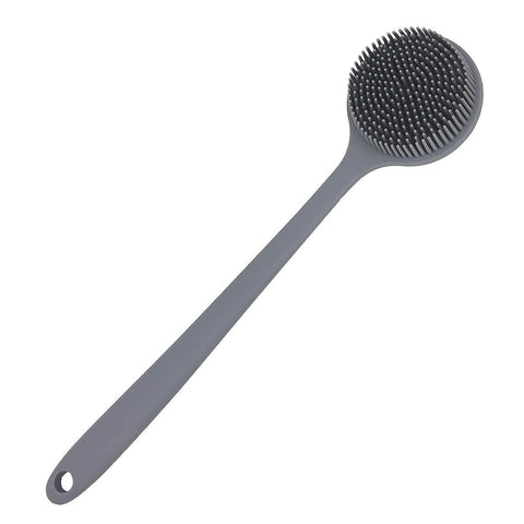 Silicone Back Scrubber for Shower Bath Body Brush with Long Handle (Gray)silicone shower brush is easy to clean by hand washing. In Australia - Darrahopens