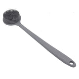 Silicone Back Scrubber for Shower Bath Body Brush with Long Handle (Gray)silicone shower brush is easy to clean by hand washing. In Australia - Darrahopens