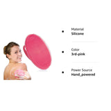 Soft Silicone Body Cleansing Brush Shower Scrubber, Gentle Exfoliating and Massage for all Kinds of Skin (Pink)