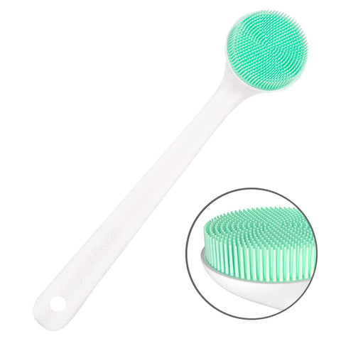 Silicone Body Scrubber Exfoliator, Back Brush Scrubber Long Handle for Shower with Soft Bristles, Shower Brush Scrubber for Body In Australia - Darrahopens