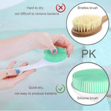 Silicone Body Scrubber Exfoliator, Back Brush Scrubber Long Handle for Shower with Soft Bristles, Shower Brush Scrubber for Body