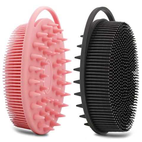 2 Pack Silicone Body Scrubber, Silicone Loofah Double-Sided Body Brush,Silicone Shower Scrubber and Scalp Massager Shampoo Brush In Australia - Darrahopens