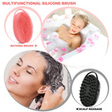 2 Pack Silicone Body Scrubber, Silicone Loofah Double-Sided Body Brush,Silicone Shower Scrubber and Scalp Massager Shampoo Brush In Australia - Darrahopens