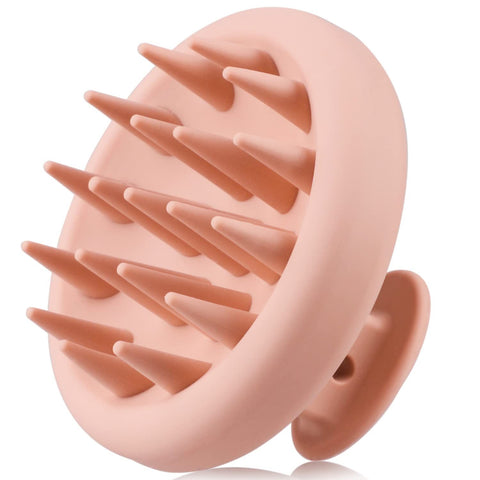 Scalp Scrubber with Soft Bristles for Hair Growth & Dandruff Treatment, Wet Dry Hair Massager for All Hair Types of Women (Pink)