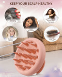 Scalp Scrubber with Soft Bristles for Hair Growth & Dandruff Treatment, Wet Dry Hair Massager for All Hair Types of Women (Pink)
