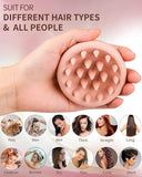 Scalp Scrubber with Soft Bristles for Hair Growth & Dandruff Treatment, Wet Dry Hair Massager for All Hair Types of Women (Pink)