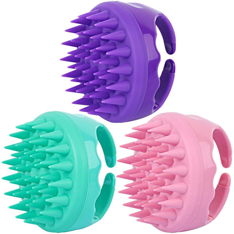 3 Pcs Hair Scalp Massager Shampoo Brush, Silicone Scalp Brush Handheld Shower Scalp Scrubber Cleansing Brush for Removing Dandruff In Australia - Darrahopens