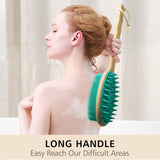 Exfoliating Silicone Back Scrubber Brush with Long Handle,Easy to Clean,Bath Body Brush Lathers Easily, Long Lasting, In Australia - Darrahopens