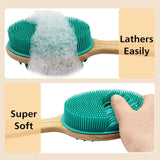 Exfoliating Silicone Back Scrubber Brush with Long Handle,Easy to Clean,Bath Body Brush Lathers Easily, Long Lasting, In Australia - Darrahopens