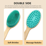 Exfoliating Silicone Back Scrubber Brush with Long Handle,Easy to Clean,Bath Body Brush Lathers Easily, Long Lasting, In Australia - Darrahopens