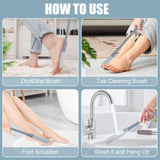 Shower with Long Handle Silicone Foot Brush Soft Skin Exfoliation Lotion Applicator for Foot Seniors,Elderly, Men and Women 2Pack In Australia - Darrahopens