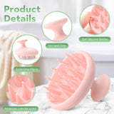 Silicone Scalp Scrubber Shampoo Brush,Scalp Brush for Hair Growth  Dandruff Removal,Hair Shampoo Brush for Scalp Exfoliator (Pink)