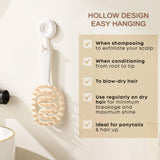 Scalp Massager Shampoo Brush for Hair Silicone Scalp Scrubber with Handle Curved Vented Scalp Scrubber Scalp Care Brush (White)