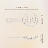 Scalp Massager Shampoo Brush for Hair Silicone Scalp Scrubber with Handle Curved Vented Scalp Scrubber Scalp Care Brush (White)