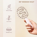Scalp Massager Shampoo Brush for Hair Silicone Scalp Scrubber with Handle Curved Vented Scalp Scrubber Scalp Care Brush (White)