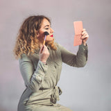 LED Compact Travel Makeup Mirror with Light for Purse, 2-Sided, Portable, Folding, Handheld, Small Lighted Mirror for Gift, Pink In Australia - Darrahopens