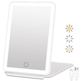 Portable Lighted Beauty Mirror, 3 Color Lighting, Dimmable Touch Screen, Tabletop LED Folding Cosmetic Vanity Mirror In Australia - Darrahopens