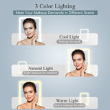 Portable Lighted Beauty Mirror, 3 Color Lighting, Dimmable Touch Screen, Tabletop LED Folding Cosmetic Vanity Mirror In Australia - Darrahopens