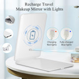 Portable Lighted Beauty Mirror, 3 Color Lighting, Dimmable Touch Screen, Tabletop LED Folding Cosmetic Vanity Mirror In Australia - Darrahopens