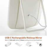Makeup Mirror Touch Screen Vanity Mirror with LED Brightness Adjustable Portable USB Rechargeable Makeup