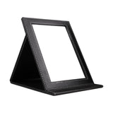 Folding Mirror Portable Travel PU Portable Adjustable Rectangular Ultrathin Vanity Mirror with Stand, for Travel, Camping,Home