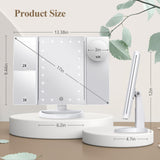 Lighted Makeup Mirror, Touch Control, Trifold Makeup Mirror, Dual Power Supply, Portable LED Makeup Mirror, Women Gift (White) In Australia - Darrahopens