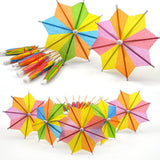 10 PCS Colorful Paper Umbrellas, Cocktail Parasol Picks, Cupcake Toppers Picks Cupcake Toppers for Summer Hawaiian Umbrella Sticks