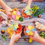 10 PCS Colorful Paper Umbrellas, Cocktail Parasol Picks, Cupcake Toppers Picks Cupcake Toppers for Summer Hawaiian Umbrella Sticks
