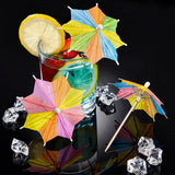10 PCS Colorful Paper Umbrellas, Cocktail Parasol Picks, Cupcake Toppers Picks Cupcake Toppers for Summer Hawaiian Umbrella Sticks