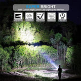 LED Tactical Flashlight, Super Bright LED Flashlight Rechargeable Lumen, Pocket-Sized LED Torch with Clip,Zoomable