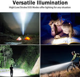 LED Tactical Flashlight, Super Bright LED Flashlight Rechargeable Lumen, Pocket-Sized LED Torch with Clip,Zoomable