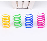 Cat Spiral Spring,4 Pc Cat Creative Toy to Kill Time and Keep Fit Interactive Cat Toy Sturdy Heavy Plastic Spring Colorful Springs