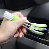 Cleaning Brush for Air Outlet of Two-Headed Car Air Conditioner, Soft Brush for Instrument Panel Dusting, and Cleaning Articles