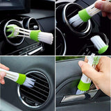 Cleaning Brush for Air Outlet of Two-Headed Car Air Conditioner, Soft Brush for Instrument Panel Dusting, and Cleaning Articles