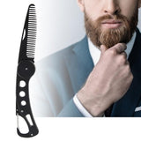 Beard comb for men, Stainless Steel Folding Beard Comb, Multifunctional Pocket Beard and Moustache Comb for Men Beard Styling