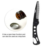 Beard comb for men, Stainless Steel Folding Beard Comb, Multifunctional Pocket Beard and Moustache Comb for Men Beard Styling