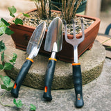 3 Pack Heavy Duty Gardening Tools Set Include Garden Shovel,Transplant Trowel and Hand Rake with Ergonomic Handle, Aluminum Alloy