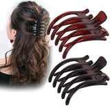 2Pcs Large Plastic Non-slip Hair Claw Clips Hairpin Clamp with Inner Teeth for Women Girls(Black+Brown) In Australia - Darrahopens