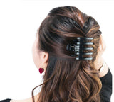 2Pcs Large Plastic Non-slip Hair Claw Clips Hairpin Clamp with Inner Teeth for Women Girls(Black+Brown) In Australia - Darrahopens