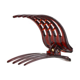 2Pcs Large Plastic Non-slip Hair Claw Clips Hairpin Clamp with Inner Teeth for Women Girls(Black+Brown)