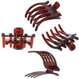 2Pcs Large Plastic Non-slip Hair Claw Clips Hairpin Clamp with Inner Teeth for Women Girls(Black+Brown) In Australia - Darrahopens