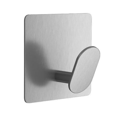 Adhesive Towel Hooks on Wall: Robe Hooks for Hanging Clothes Hats Stick on Bathroom/Kitchen Stainless Steel Silver （4pcs）
