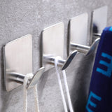 Adhesive Towel Hooks on Wall: Robe Hooks for Hanging Clothes Hats Stick on Bathroom/Kitchen Stainless Steel Silver （4pcs） In Australia - Darrahopens