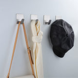 Adhesive Towel Hooks on Wall: Robe Hooks for Hanging Clothes Hats Stick on Bathroom/Kitchen Stainless Steel Silver （4pcs）